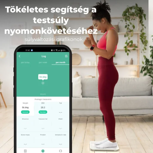 AENO ABS0001S BS1S okos testmérleg, 15 féle mérőszám, LED kijelző, 180 kg-ig terhelhető, AENO app, 10+1 profil, ITO üveg - 13