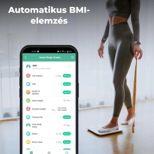 AENO ABS0001S BS1S okos testmérleg, 15 féle mérőszám, LED kijelző, 180 kg-ig terhelhető, AENO app, 10+1 profil, ITO üveg - 15