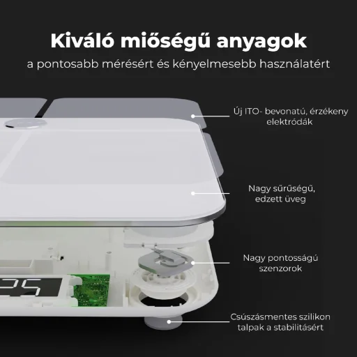 AENO ABS0001S BS1S okos testmérleg, 15 féle mérőszám, LED kijelző, 180 kg-ig terhelhető, AENO app, 10+1 profil, ITO üveg - 19