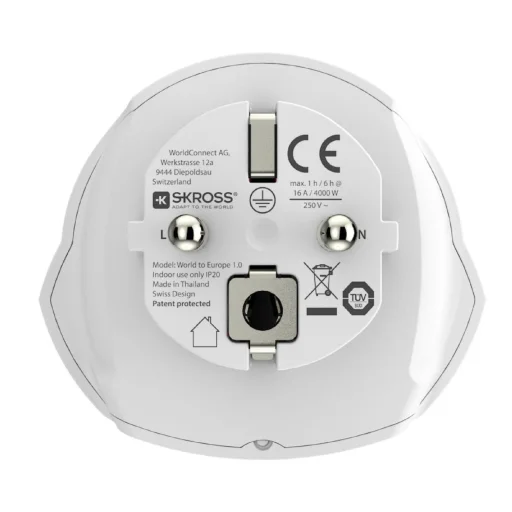 SKROSS 1.500211C-E cestovný adaptér, „World to Europe“, max. 4000W - 2