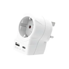 SKROSS 1.500283-E cestovný adaptér, "Europe to UK", USB-C + USB-A 20W PD, rýchle nabíjanie