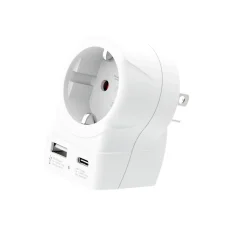 SKROSS 1.500284-E cestovný adaptér, "Europe to USA", USB-C + USB-A 20W PD, rýchle nabíjanie