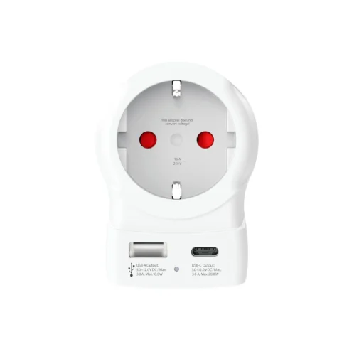 SKROSS 1.500284-E cestovný adaptér, "Europe to USA", USB-C + USB-A 20W PD, rýchle nabíjanie - 4