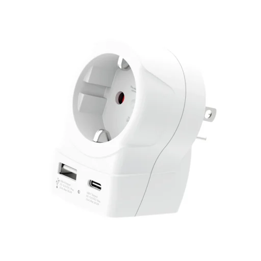 SKROSS 1.500284-E cestovný adaptér, "Europe to USA", USB-C + USB-A 20W PD, rýchle nabíjanie - 1