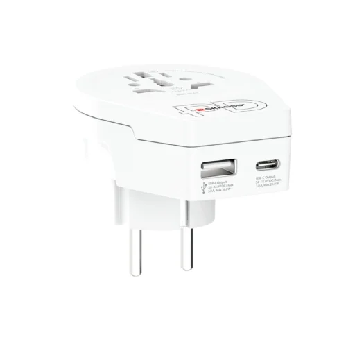 SKROSS 1.500295-E cestovný adaptér, "World to Europe", USB-C + USB-A 20W PD rýchlonabíjanie - 3