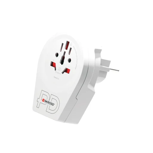 SKROSS 1.500295-E cestovný adaptér, "World to Europe", USB-C + USB-A 20W PD rýchlonabíjanie - 1
