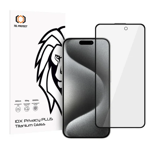 Tel Protect 10X Privacy Plus Titanium tvrdené sklo iPhone 16 Pro/17 (obálka) - 1