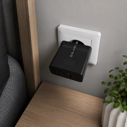 Blavec sieťová nabíjačka BC-11 GaN - USB + 2xType C - QC PD 65W 3A s káblom Type C - Type C (TCBC11G-U2CB653A) čierna - 4