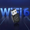 Wozinsky kétsávos USB Wi‑Fi 6 adapter Bluetooth 5.4-gyel - fekete thumbnail