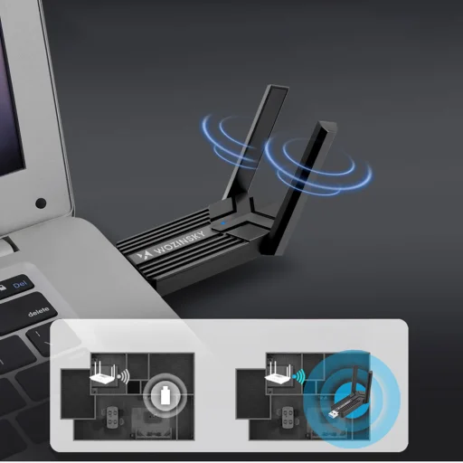 Wozinsky dvojpásmový bezdrôtový adaptér USB 3.0 WiFi 6 - čierny - 6