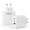 Blavec sieťová nabíjačka BC-11 GaN - USB + 2xType C - QC PD 65W 3A (TCBC11G-U2CW653A) biela thumbnail