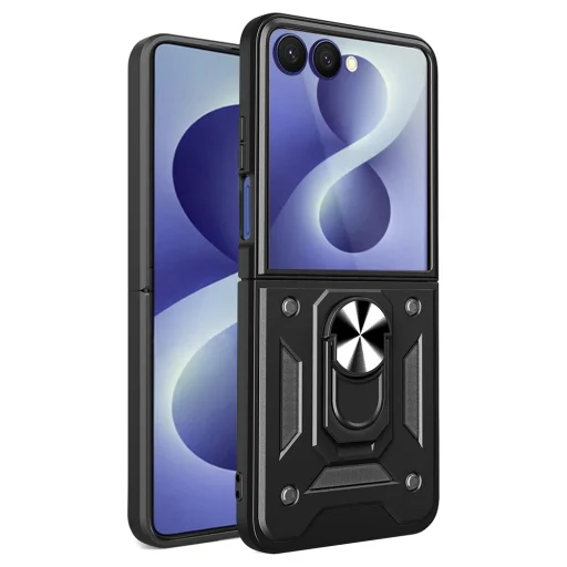 Samsung Galaxy Z Flip8 Fekete Techsuit CamShield Series tok - 1