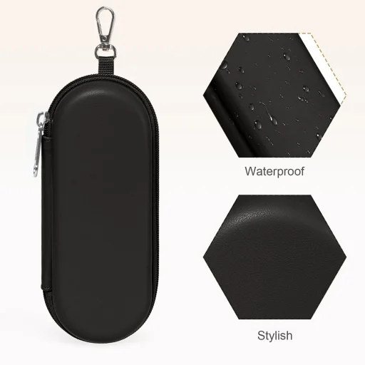 Puzdro na okuliare Techsuit (ETJ3) PU, 16.5 x 6.5 x 4cm - Čierne - 5