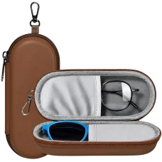 Puzdro na okuliare Techsuit ETJ3 - PU, 16,5 x 6,5 x 4 cm - Kakaová