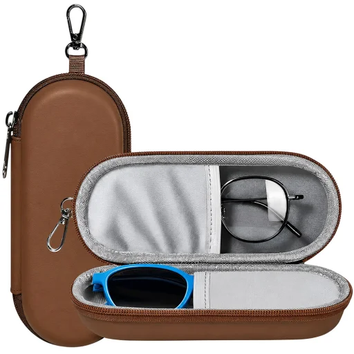 Puzdro na okuliare Techsuit ETJ3 - PU, 16,5 x 6,5 x 4 cm - Kakaová - 1