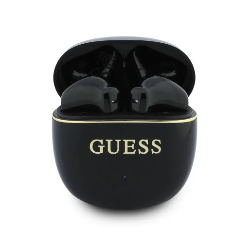 Guess Gold Line Glossy Classic Logo TWS bezdrôtové slúchadlá čierne - 4