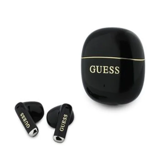 Guess Gold Line Glossy Classic Logo TWS bezdrôtové slúchadlá čierne - 1