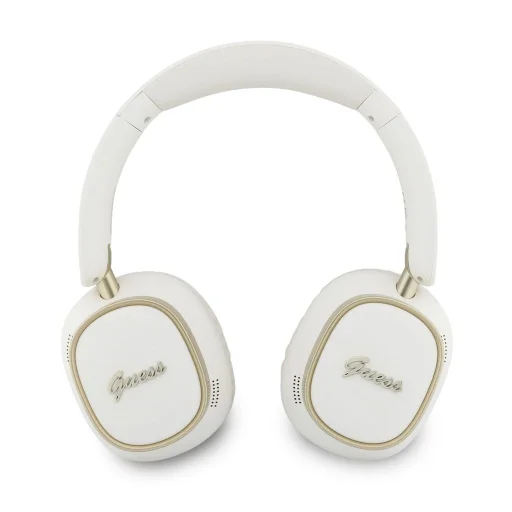 Guess Rectangle Metal Script Logo ENC bezdrôtové slúchadlá biele - 4