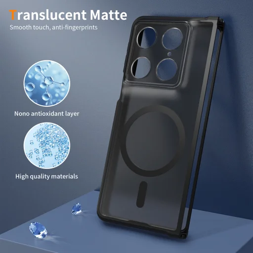 Techsuit - PureFrost MagSafe - Motorola Razr Fold - Matné čierne puzdro - 4