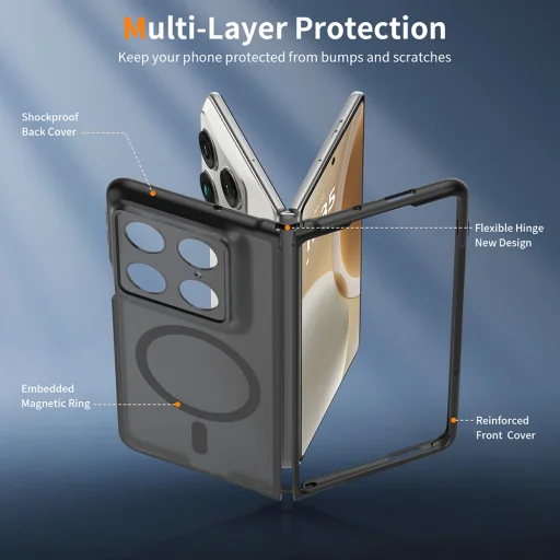 Techsuit - PureFrost MagSafe - Motorola Razr Fold - Matt Fekete tok - 3