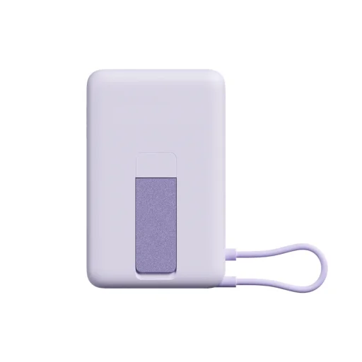 Xiaomi magnetická powerbanka 33W 10000mAh so zabudovaným USB-C káblom a stojanom, fialová - 2