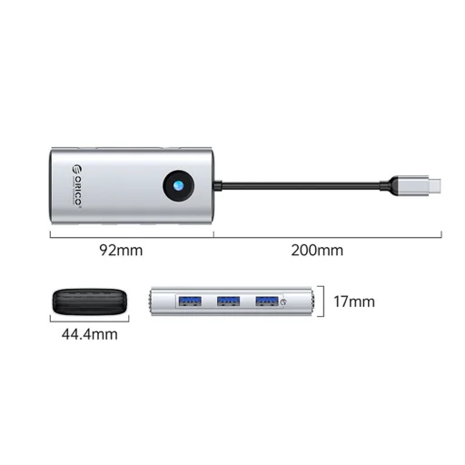 Orico PW11 6 v 1 dokovacia stanica USB-C 3x USB-A 3.0 1x USB-C 3.0 1x USB-C PD 100 W 1x HDMI 4K 30Hz - Strieborná - 2