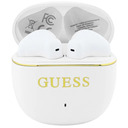 Guess Gold Line Glossy Classic Logo TWS Bezdrôtové slúchadlá Biele - 1