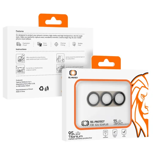 Tvrdené sklo Tel Protect 95% AR+AF Full Metal Camera Protector ochranné sklo na kameru Samsung Galaxy S26/S26 Plus zlaté (kamerový ostrovček) - 10