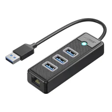 Orico PW3UR25-U3 USB Hub 4-portový 3x USB-A 3.0 1x RJ45 2.5G Ethernet 0,15m - Čierny