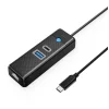 Orico PWCUR-C3 3-portový USB hub 1x USB-A 3.0 1x USB-C 3.0 1x RJ45 Gigabit Ethernet 0.15 m - čierny thumbnail