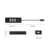 Orico PW3UR25-C3 USB Hub 4-Port 3x USB-A 3.0 1x RJ45 2.5G Ethernet 0.15m - Black thumbnail