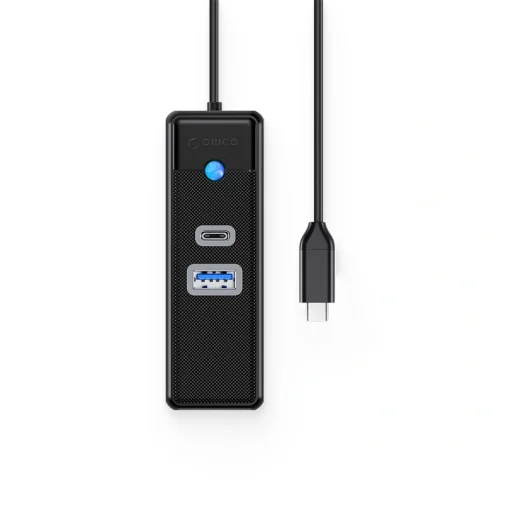 Orico PW3UR25-C3 3-portový USB hub 1x USB-A 3.0 1x USB-C 3.0 1x RJ45 2.5G Ethernet 0.15 m - čierny - 2