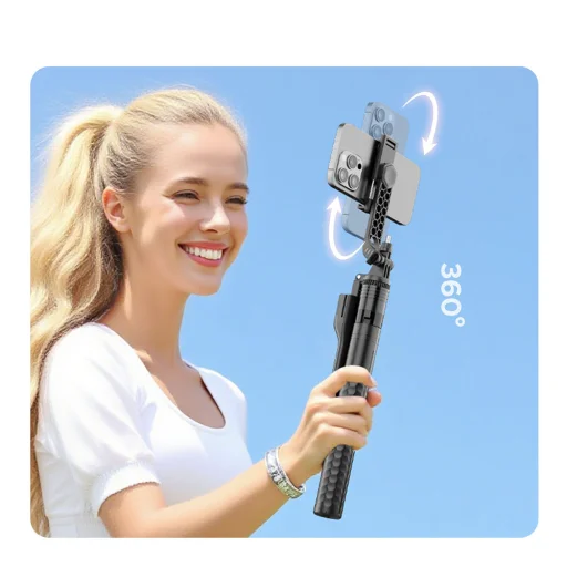Selfie tyč Orico SPM190 statív 1/4" pre telefón a kameru s 360-stupňovou rotáciou Bluetooth 5.2 - čierna - 12