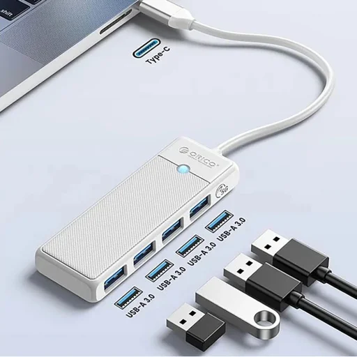 Orico PAPW4A-C3 USB Hub 4-portový 4x USB-A 3.0 0,15 m - biely - 2