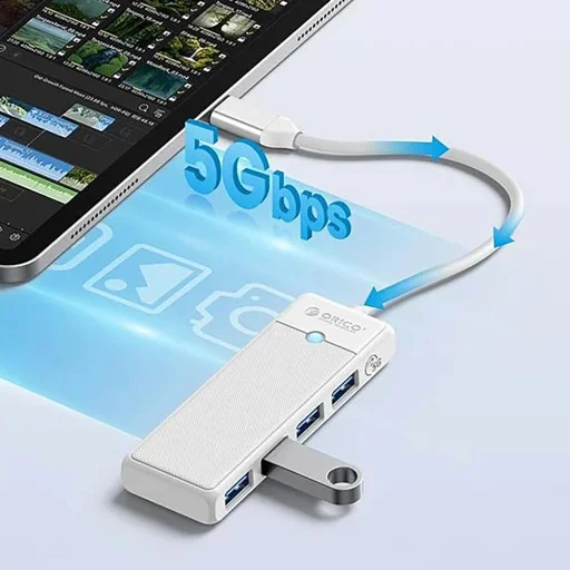 Orico PAPW4A-C3 USB Hub 4-portový 4x USB-A 3.0 0,15 m - biely - 3