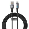 VEGER AC1-ZSD USB-A - USB-C kábel s LED indikátorom 1,2 m čierny thumbnail