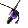 Hoco nabíjačka do auta USB-A + 2x USB-C PD QC3.0 37W + kábel USB-C – USB-C Z69A čierna thumbnail