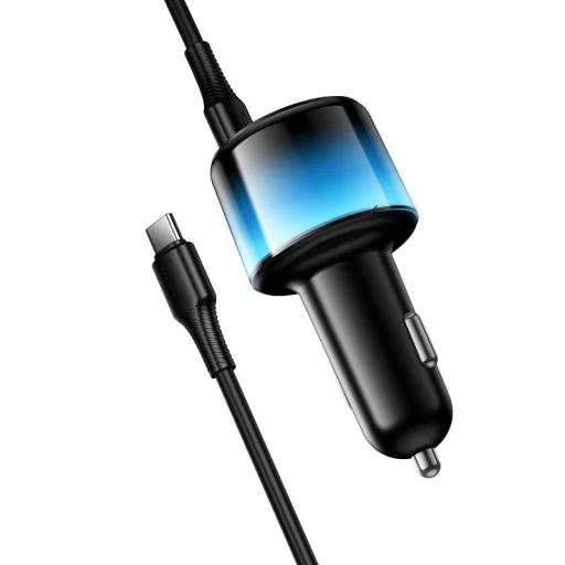 Hoco nabíjačka do auta USB-A + 2x USB-C PD QC3.0 37W + kábel USB-C – USB-C Z69A čierna - 5