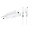 VEGER TR122 biely sieťový nabíjací adaptér USB-A + USB-C PD 65W + dátový kábel USB-C - USB-C 100W thumbnail