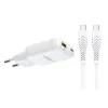 VEGER TR121 biely sieťový USB-A + USB-C PD 45W nabíjací adaptér + USB-C–USB-C 100W dátový kábel thumbnail