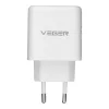 VEGER USB-A + USB-C PD QC3.0 3,25 A 65 W sieťový nabíjací adaptér + USB-C–USB-C kábel TR67 biely thumbnail
