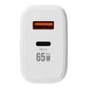 VEGER USB-A + USB-C PD QC3.0 3,25 A 65 W sieťový nabíjací adaptér + USB-C–USB-C kábel TR67 biely thumbnail