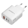 VEGER USB-A + USB-C PD QC3.0 3,25 A 65 W sieťový nabíjací adaptér + USB-C–USB-C kábel TR67 biely thumbnail