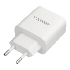 VEGER USB-A + USB-C PD QC3.0 3,25 A 65 W sieťový nabíjací adaptér + USB-C–USB-C kábel TR67 biely