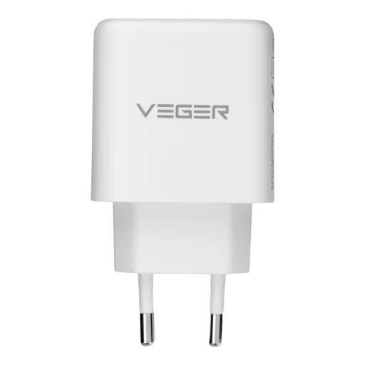 VEGER USB-A + USB-C PD QC3.0 3,25 A 65 W sieťový nabíjací adaptér + USB-C–USB-C kábel TR67 biely - 6