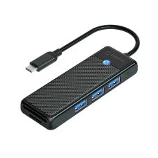 Orico PAPW3AT-C3 USB hub 4-portový 3x USB-A 3.0 s čítačkou microSD/SD kariet 1 m - čierny