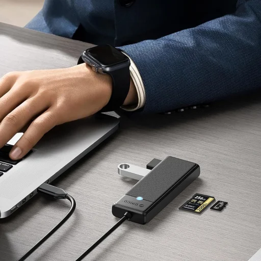 Orico PAPW3AT-C3 USB hub 4-portový 3x USB-A 3.0 s čítačkou microSD/SD kariet 1 m - čierny - 6
