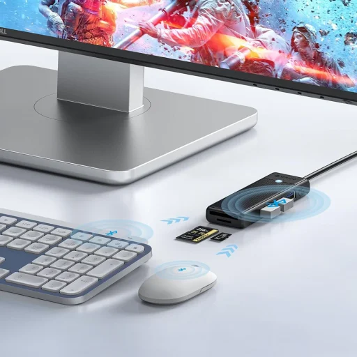 Orico PAPW3AT-C3 USB hub 4-portový 3x USB-A 3.0 s čítačkou microSD/SD kariet 1 m - čierny - 7