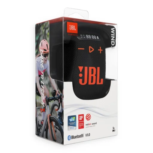 JBL Wind 3 bezdrôtový Bluetooth reproduktor s držiakom na riadidlá čierno-oranžový - 5
