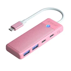 Orico PAPW2AC-C3-C3 USB Hub 4-portový 2x USB-A 3.0 1x USB-C 3.0 so 100W USB-C PD nabíjaním 0,15m - ružový
